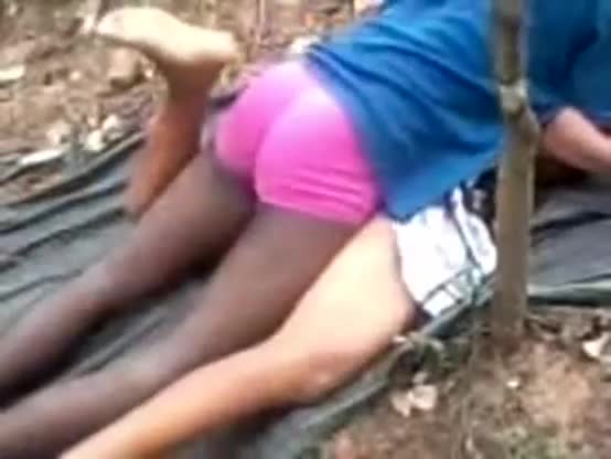 Young indian babe sucking boyfriend cock in public park