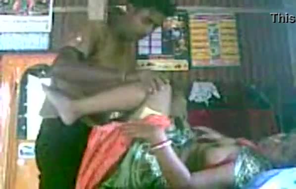 Hot northindian busty aunty seduce with young boy servant at alone in home